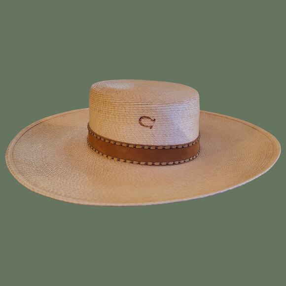Charlie 1 Horse Vaquera Mexican Palm Wide Brim Rancher Hat. Size XL - Picture 1 of 6